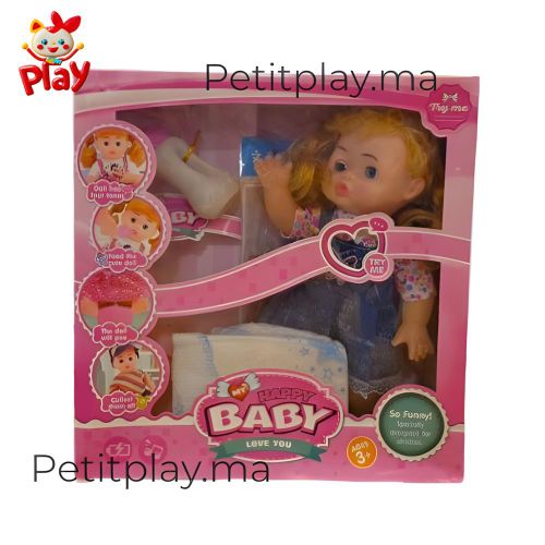 Poupée Interactive Happy Baby avec Accessoires – Jouet Imitation Enfant