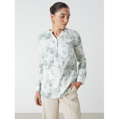 Blouse à Encolure en V Échancré à Motifs pour Femmes