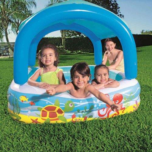 Piscine pour enfant avec auvent gonflable 140 x 140 x 114 cm –