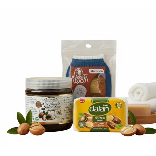 Pack Hammam Marocain à l’Huile d’Argan – Rituel Complet de Soin Corporel