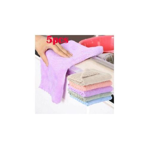 Pack 5 pcs Chiffon de nettoyage, serviette de nettoyage