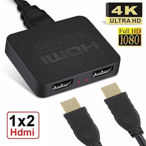 مقسم HDTV 1x2 HDMI 4K عرض متعدد 1 منفذ HDMI إلى 2 + كابل Micro USB