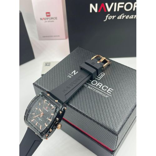 Montre femme NAVIFORCE Carrée - Bracelet Silicone Étanche + Date multicolor