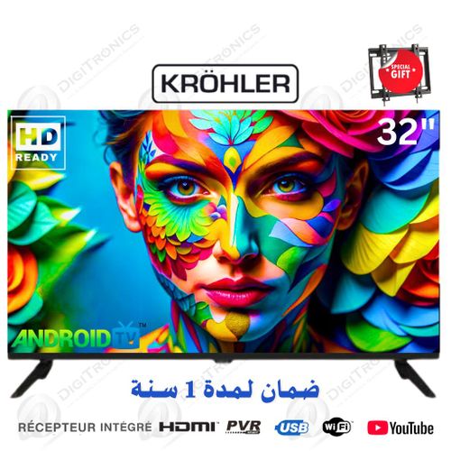 32 HD Smart Android Tv Récepteur Intégré, TNT + HDMI + USB + Support gratuit