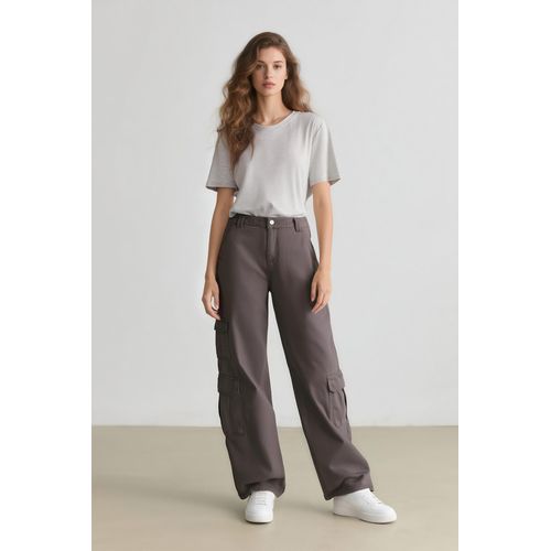 Pantalon Coupe droite Femme Gris foncé