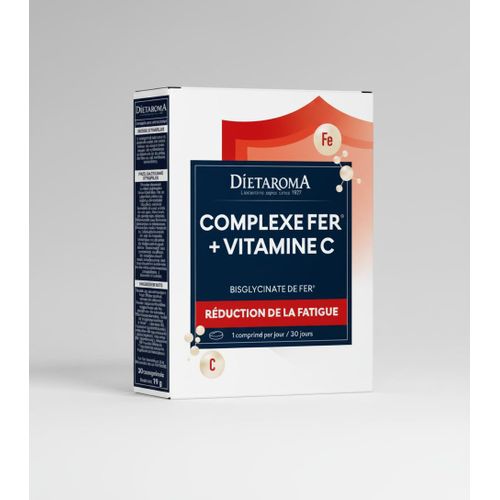 Complexe Fer Bisglycinate Vitamine C Rduction de la Fatigue 30 Comprims