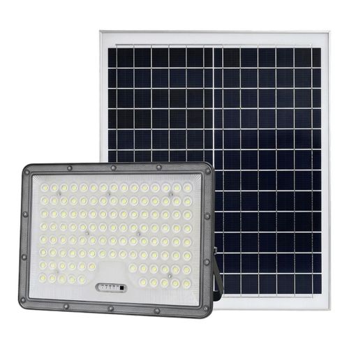 Projecteur solaire LED 300W en plastique ABS et verre - Noir