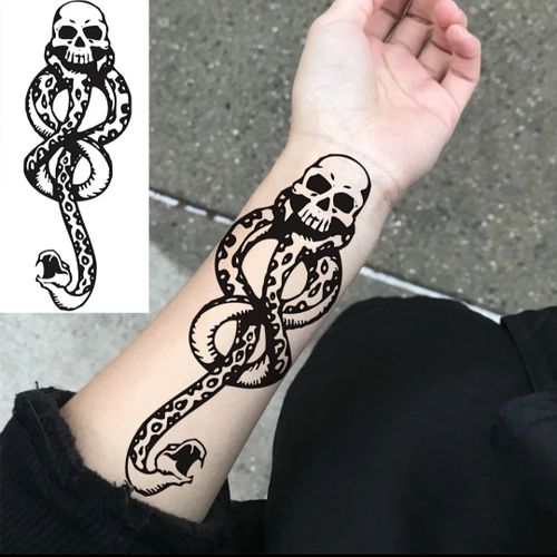 Tatouage temporaire noir à encre durable autocollant corps pour homme et femme