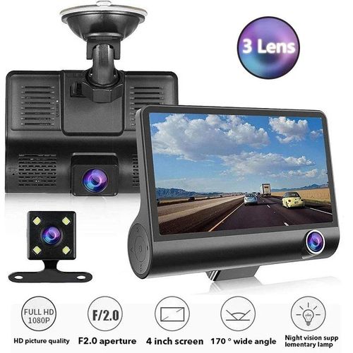 DVR Caméra Automobile avec 3 Lentilles : Sécurisez chaque trajet en Full HD