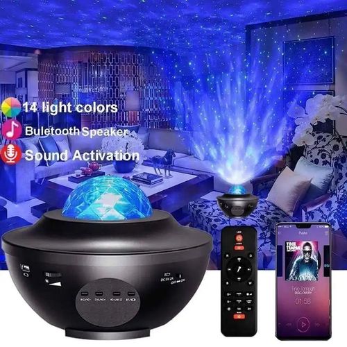 Lampe Projecteur Galaxie Smart Star avec Haut-Parleur Bluetooth Intégré – Étoiles LED Multicolores, Télécommande et Timer