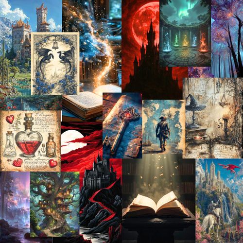 Kit scrapbooking et junk journaling _ Lot d’Éphéméras Fantasy