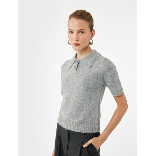 Pull en maille à col roulé - Gris