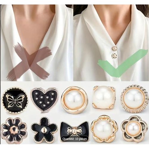 10 Boutons Sans Couture pour Vêtements – Boutons de Réparation et Ajustement pour Chemises, Robes et Sacs