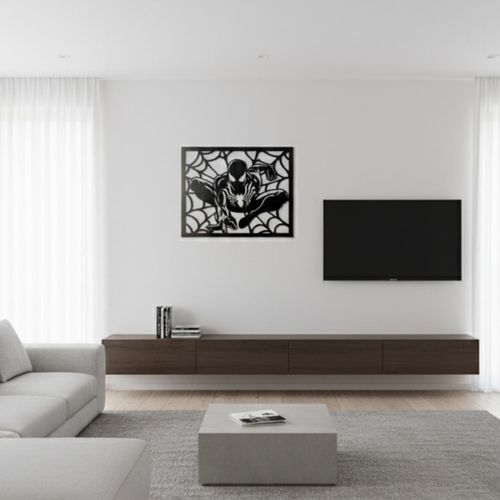 Tableau mural noir représente Spider-Man en bois MDF 40*30CM