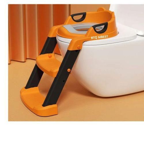 Chaise et Réducteur de Toilette bébé- Enfant, Pliable, coussin chaise en silicone -orange