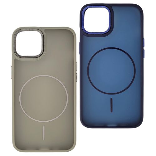 Pack 2 Pochettes silicone pour iPhone 13 Bleu marine - Gris Haute Qualité
