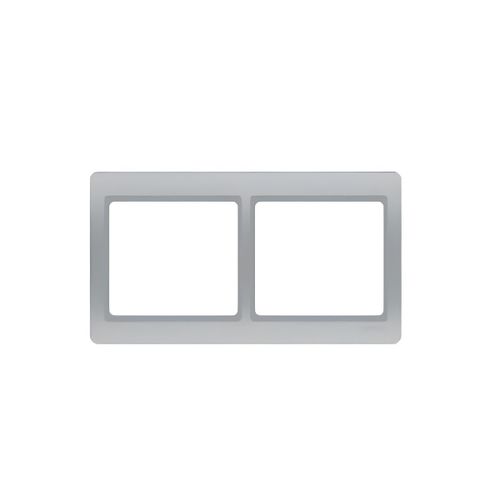 Plaque Double Horizontale - Jade - Installation Électrique - Gris