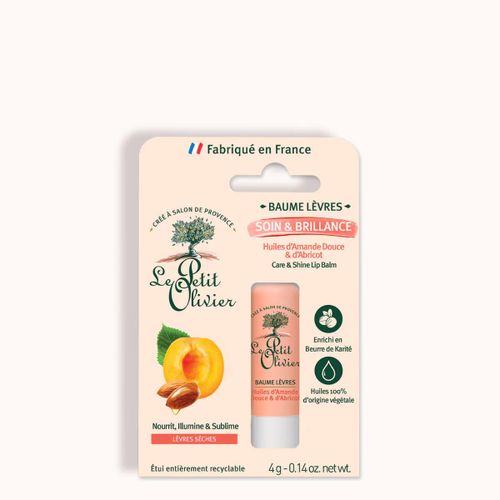 بلسم الشفاه للعناية واللمعان بزيت اللوز الحلو وزيت المشمش، 4 جرام