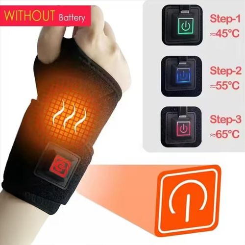 Masseur Chauffant pour Poignet USB, Support de Poignet Thermique, 3 Niveaux de Chaleur, Bracelet Chauffant Réglable pour Main