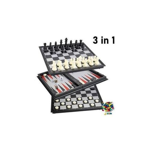 Backgammon & Chess Set Jeux de dam et d’échecs Chess Set Folding Board 3 in 1