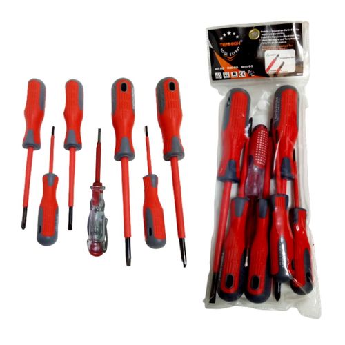 Kit de 7 tournevis avec embouts magnétiques fendus et Philips pour électriciens