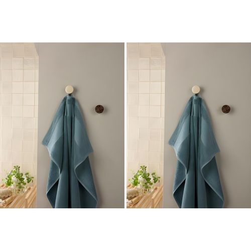 Drap de Bain - Coton Doux et Absorbant - Pour Salle de Bain - Bleu Poudré 100x150 cm - Lot de 2