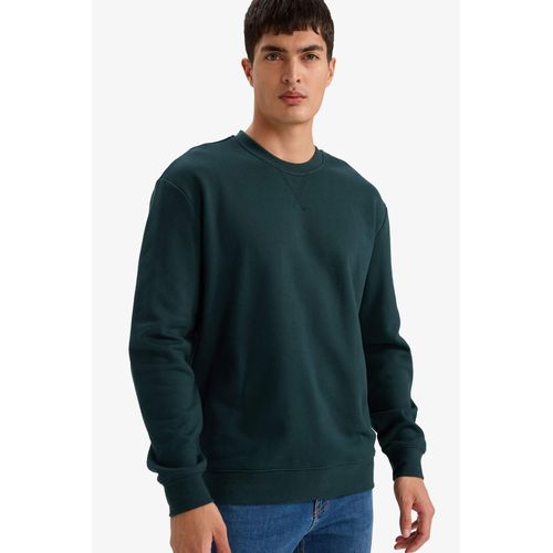 سويت شيرت قطن قصة عادية برقبة مستديرة