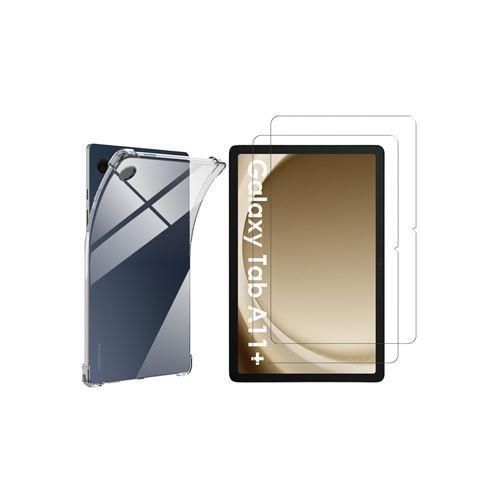 Cover étui pochette coque arrière transparente angle renforce pour Samsung TAb A11 PLUS avec Antichoc verre trempe