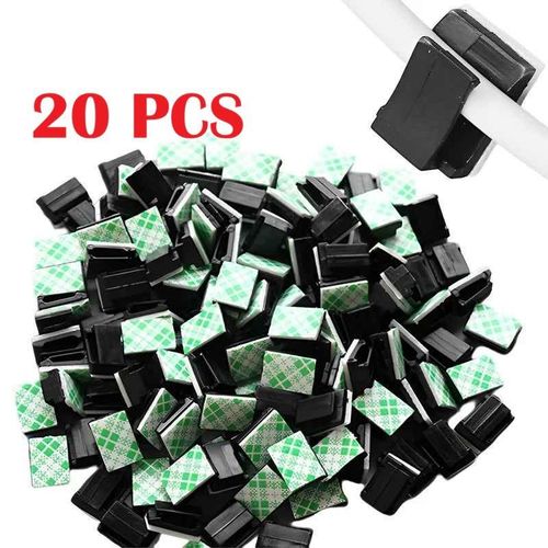 20 pièces de clips adhésifs pour câbles, support de câble en pierre synthétique pour fils et cordons