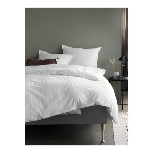 Parure de Lit en Satin 240x220 Blanc - Linge de Maison Confortable - Chambre à Coucher