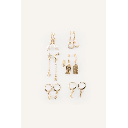 Lot de 6 Boucles d'oreilles dorées pour femme