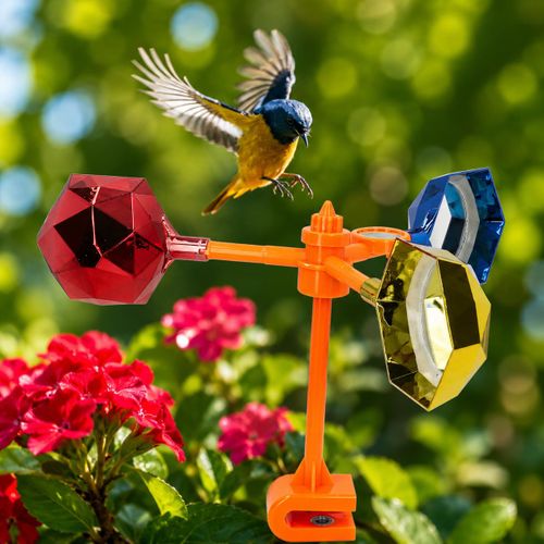 Moulin Réfléchissant Anti-Oiseaux – Effet Prisme Rotatif pour Protéger Jardin, Potager et Vergers