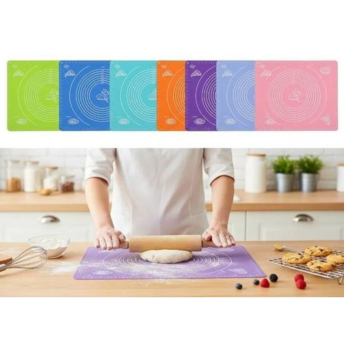 Tapis de cuisson en silicone antiadhésif avec mesures, tapis de pâtisserie gradué pour étaler la pâte.