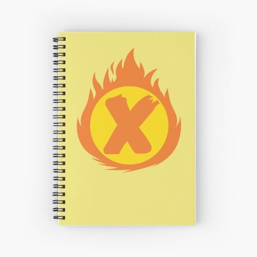Superhero Letter X. Fire Insignia Spiral Notebook Bloc note