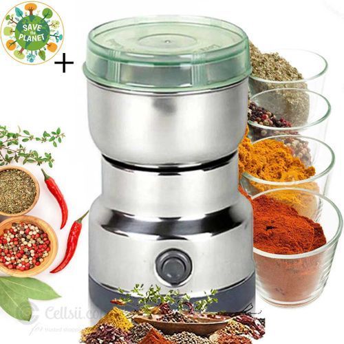 مطحنة قهوة كهربائية بشفرة مزدوجة مطحنة من الفولاذ المقاوم للصدأ للمكسرات والفلفل والتوابل