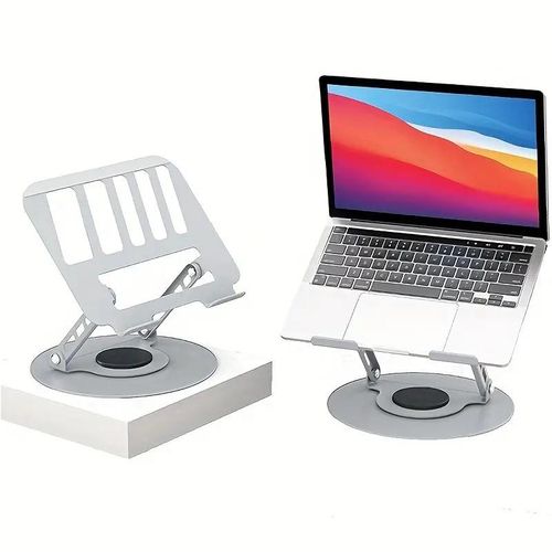 Support pour ordinateur portable et tablettes en aluminium rotatif à 360 pliable et réglable