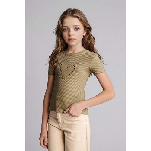 T-shirt ctel avec clous pour fille