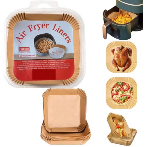 150pcs Papier Cuisson Air Fryer 20cm, Papier carré pour friteuse à air