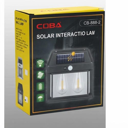 Lampe Murale Solaire LED avec Détecteur de Mouvement, Éclairage Extérieur, Rechargeable à Énergie Solaire, Capteur PIR, Installation Murale, Étanche, Éclairage de Jardin, Terrasse, Balcon, Entrée et Façade – COBA
