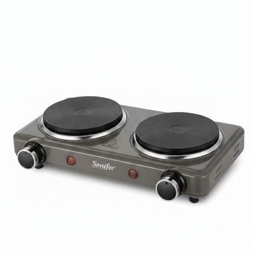 Plaque de Cuisson Électrique Double Sonifer – 2 Foyers Haute Puissance, Chauffe Rapide pour Cuisine, Camping et Bureau