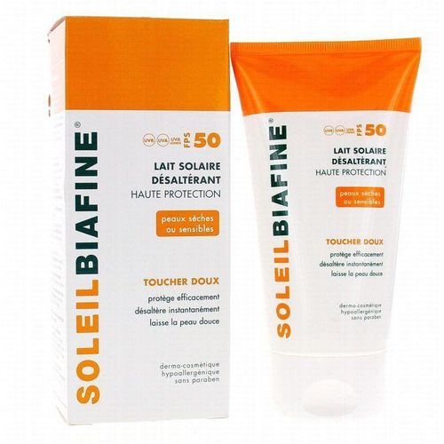 Soleilbiafine Emulsion Solaire Visage SPF 50+ Texture Fluide Peaux Très Claires Ou Sensibles