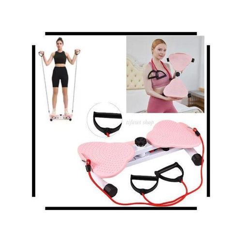 Mini Stepper Fitness avec Bandes de Résistance – Appareil d’Exercice Cardio à Domicile, Compact et Silencieux