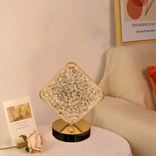 Lampe de table en cristal 3 température de couleur lampe tactile