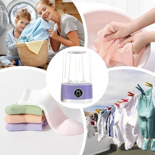 غسالة محمولة لاسلكية صغيرة متعددة الألوان – حل ذكي لغسل الملابس الخفيفة بسرعة وسهولة