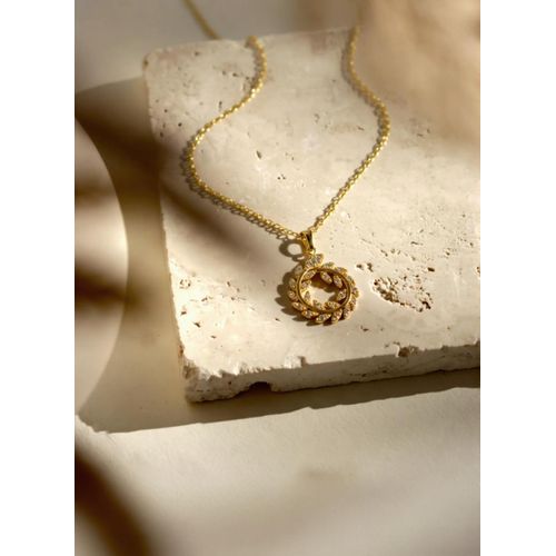 Collier couronne de fleurs, collier avec pendentif couronne de laurier - SR0024