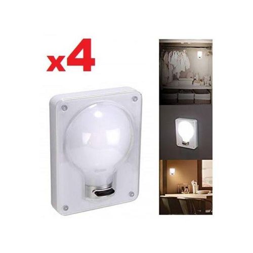 4 x Lampe Magique Avec Interrupteur, Veilleuse LED de Nuit Cob Super lumineux