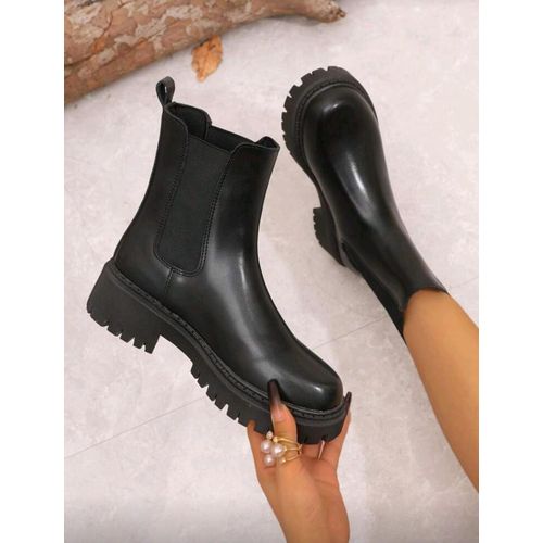 Bottines Chelsea Femme à Talon Épais – Bout Rond, Élastiques Latéraux, Style Élégant, Automne/Hiver