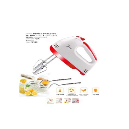 Batteur Électrique À Main - 7 Vitesses - 100W - Multicolore - Ergonomique.