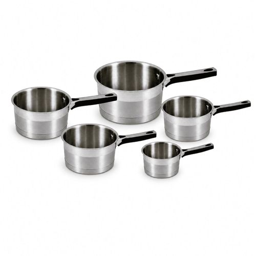 Ensemble de 5 Casseroles en Inox - Gamme Natural Cook Professional - Dimensions 12-14-16-18-20 cm