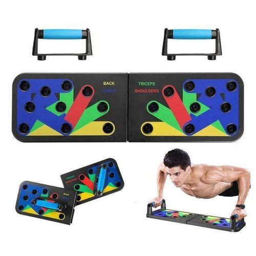 Planche de Pompes 12-en-1 : Station de Fitness Pliable et Code Couleur pour Musculation Ciblée.